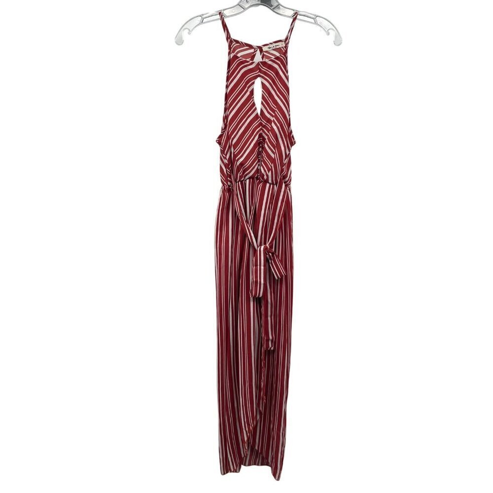Mike & Joey Womens Striped Maxi Dress Sleeveless Cut Out Size Small